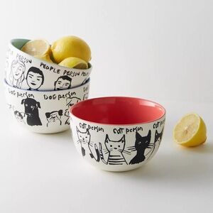 Anthropologie “My Kind of Person” cat person bowl